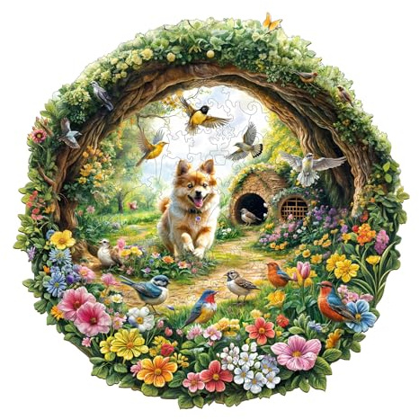 Holzpuzzle Erwachsene Hund und Vögel - 290 Teile holzpuzzle Geschenkbox, Wanddekoration und Geschenk für Freunde und Familien (14 Jahren+)