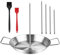 Ohulelks Insolabile Verticale Premium per Grill & Oven - al Pastor Acciaio In Acciaio Inossidabile con 5 Picchi Regolabili e Padella Giroscopica (6-14 Pollici)
