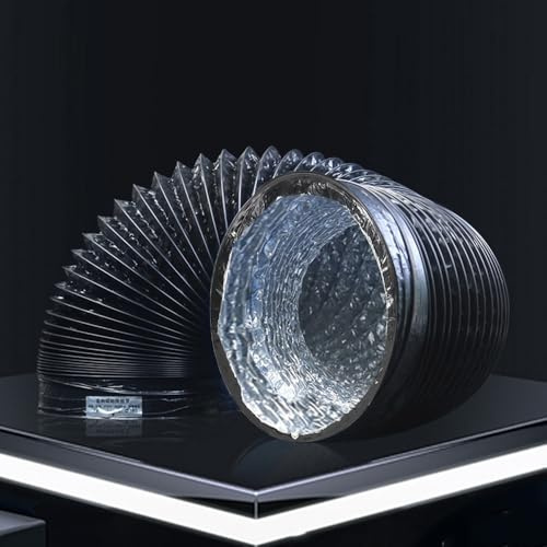QSPNVFB Abluftschlauch Schwarz Aluflexschlauch Ø15 20 30 40 50cm Heizgebläse Luftschlauch Isolierter Lüftungsschlauch Für Trockner Klimaanlagen Abzugshaube(L 10m(32ft),D 45cm(17.5))