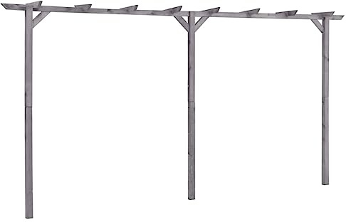 Mokuyary Garten-Pergola Grau 400x40x205 cm Imprägniertes Kiefernholz GartenTorbogen für Pflanzen zur Unterstützung von Rosen, die Torbogen Gartendekoration