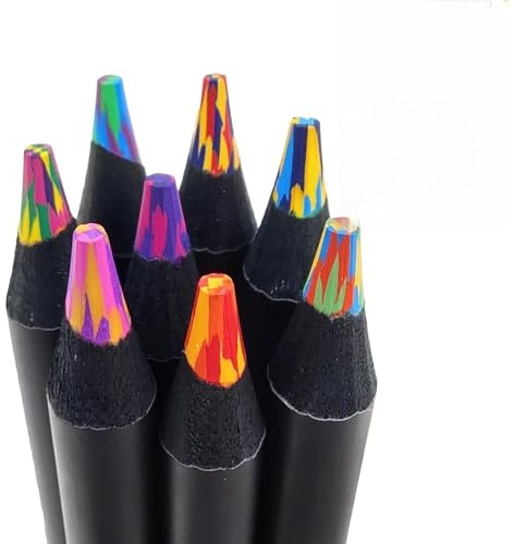 8 Stück Regenbogenstift, 12 Farben Regenbogenstift Ostergeschenke Buntstifte Stifte Mehrfarbiger Buntstift Gastgeschenke Farbstifte für Kunst Bastelbedarf für Kunst Färbung Skizzieren Mitgebsel