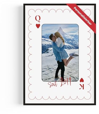 GiveSmiles Personalisiertes King & Queen Poster mit Foto | Paar Geschenk zum Jahrestag & Valentinstagsgeschenk für ihn und sie – Verlobungsgeschenk & Einzugsgeschenke Wohnung