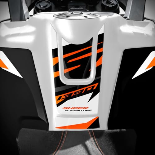 Az Graphishop GP-1390SAS-26 - Protector de depósito de resina 3D compatible con KTM 1390 Super Adventure S 2025-2026, color blanco y negro