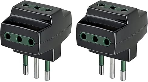 Vimar RI.00320N Adattatore elettrico a 3 uscite multispina S11+3P11 nero (Confezione da 2)