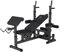 GORILLA SPORTS® Multifunktion Hantelbank - Verstellbar, mit Langhantel-Ablage, Curlpult und Butterfly, Dip-Station, Beincurler, Bankdrücken, Schwarz/Weiß - Trainingsbank, Kraftstation, Fitness Bank