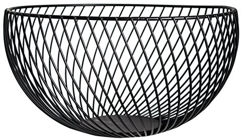 Fruit Bowl Favourall Housewares - Frutero de alambre (metal cromado, 26 x 14 cm) negro