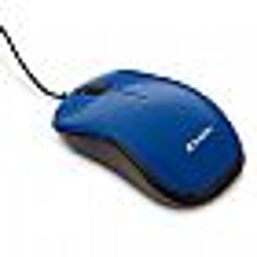 Verbatim USB Silent Corded Optical Mouse - Computer Wired Noiseless and Silent Click Mouse for Mac and PC - Blue