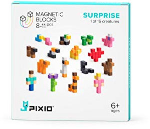 PIXIO Surprise - Winzige Magnetblöcke Bauspielzeug im Pixel-Kunststil mit kostenloser App - 5/16 Zoll Kunststoffwürfel mit 6 Magneten im Inneren - Offenes Ende Spielzeug - Kreativitätsspielzeug ab 6