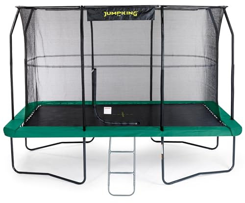 Jumpking 8ft x 12ft Rechteckige Trampolin mit Sicherheit Gehäuse Netz & Leiter ❘ Outdoor-Garten-Trampolin für Erwachsene & Kinder | Tri-Layer Rohr Sockel