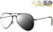 VEVESMUNDO Photochrome Lesebrillen Herren Damen Metall Sonnenlesebrille Bifokal Progressive Multifokale Blaulichtfilter Gleitsichtbrille für Sonnenschutz mit Etui