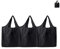 CHENGZI Wiederverwendbare Einkaufstaschen, 3 Stück, leichte Einkaufstaschen, faltbare Einkaufstasche mit angenähter Tasche, waschbar, langlebig, für Damen und Herren, Schwarz , one size