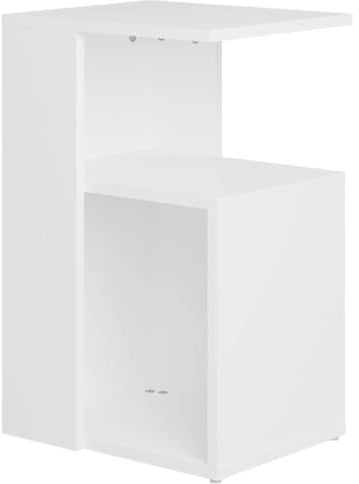 vidaXL Mesa Auxiliar Muebles Mobiliario Sofá Café Centro Salón Sala de Estar Libros Estante Estable Decoración de Contrachapada Blanco 36x30x56 cm