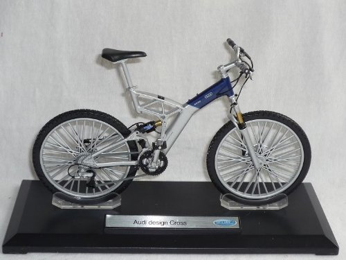 Welly A*U*D*I Design Cross Grau Blau 1/10 Fahrradmodell Fahrrad Modell