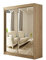 ALTDECOR Kleiderschrank mit Spiegel und Schiebetüren, kugelgelagerte Führungsschienen und Aluminium-Leisten, LED-Beleuchtung (weiß + 16 Farben) und Fernbedienung - AMOHA - 200cm Sonoma Eiche
