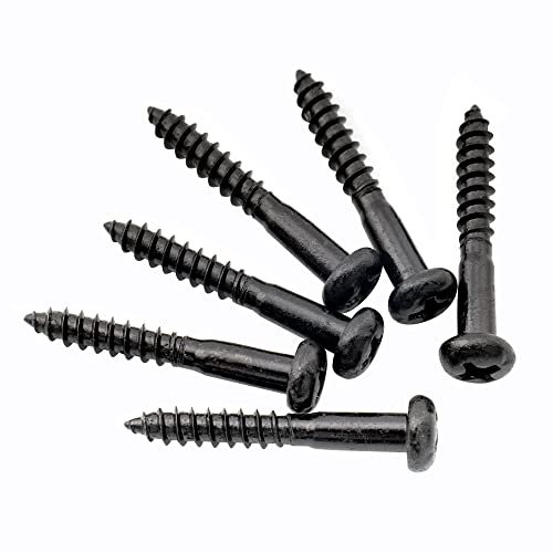 Musiclily Ultra 3,5x25mm Edelstahl Tremolo Brücke Schrauben für Strat Style E-Gitarre, Schwarz (6er Set)