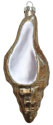 Muschel Gold maritim Shel Weihnachtsbaumkugel Glas Christbaumschmuck Weihnachten