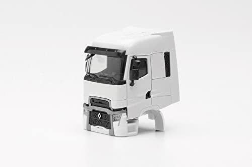 herpa 085489 Modellbausatz Fahrerhaus Renault T Facelift, 2Stk. originalgetreu im Maßstab 1:87, Teilservice Modell LKW für Diorama, Modellbau Sammlerstück, Deko Miniaturmodelle aus Kunststoff, weiß