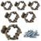 Luomorgo 6 Stück Antik-Bronze-Tropfen-Ring-Schubladengriffe, Vintage-Schrank-Zuggriffe, kleine dekorative Kommodenring-Ziehen, Metall-Zugring-Griff für Küchenschränke, Schränke