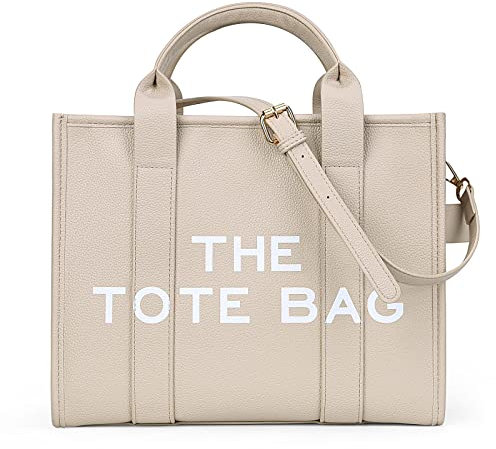 DKIIL NOIYB Leather Tote Bags for Women, PU Leather Tote Bags for Women Large Capacity 13inch Tote Bag Crossbody Bag with Zip Handbag Tote Purse for Office Travel School