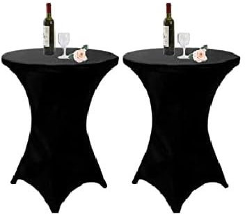 2 Stück Stretch Stehtisch Husse Stehende Tischdecke 60 x 110cm Elastische Tischdecken für Bar Counter, Runde Tisch Hochzeit, Geburtstagsfeier