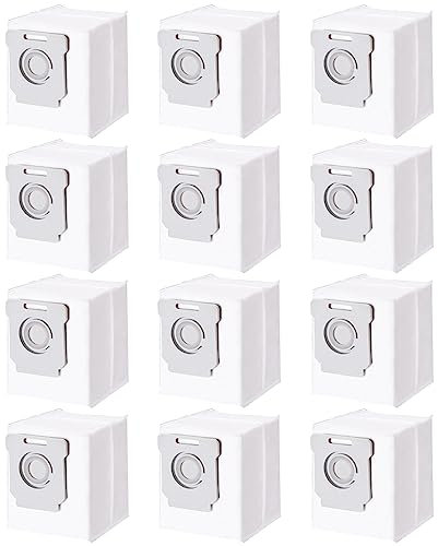 12 Sacchetti Aspirapolvere per iRobot Roomba i7 i7+ i7 Plus i3 i3+ i4 i4+ i6 i6+ i8 i8+ j7 j7+ S9 S9+ E5 E6 E7, Accessori Sacchetti di Ricambio per Roomba Aspirapolvere Clean Base