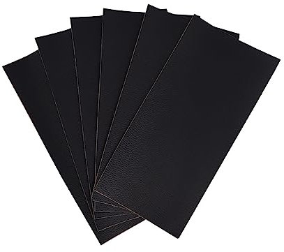 Kunstleder Selbstklebend 6 Stück leder reparatur set schwarz leder patch selbstklebend lederflicken selbstklebend für Sofas, Autositze, Handtaschen, Jacken, Möbel, Bürostuhl (10 * 20cm) -6pcs