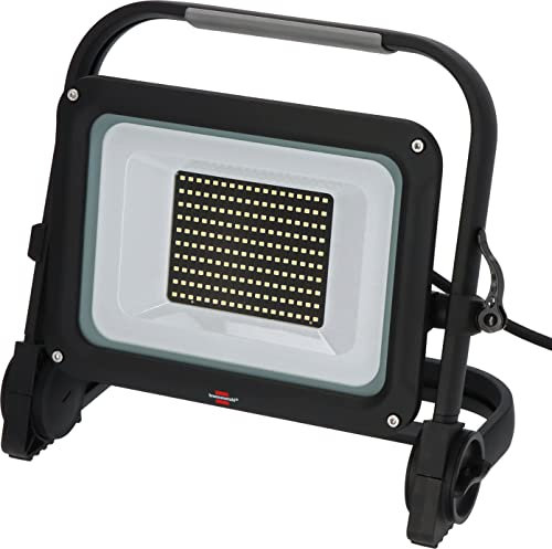 Brennenstuhl LED Baustrahler JARO 14060 M (100W, 11500lm, 6500K, IP65, 5m Kabel, dimmbar, LED Arbeitsstrahler mit Schnellspannverschluss)
