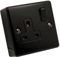 SHPELEC® Matt Black Finish 13A Metal Double Socket with 35mm PVC Surface Mount Back Box - Modern Design, Easy Installation (1 Gang Socket + Back Box)