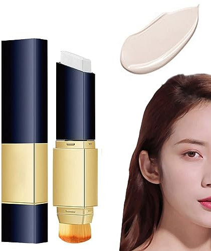 CERAVI Double-Sided Concealer with Brush, 2-In-1 White Foundation Stick, Double-Sided Makeup Brushes, Korean Double-Sided Foundation Concealer Brush Concealer Stick (1x Ivory)