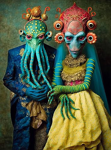'Meet The Aliens: Xantara and Nykara' by Cross & Glory - 1000-Piece Premium Jigsaw Puzzle for Adult - Mind-Engaging, Vibrant Artwork Puzzle