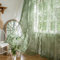 Sutuo Home Olivgrüne Spitzenvorhänge, 213 cm lang, 2er-Set, durchscheinende Paneele, Rosen-Blumenstickerei, gerüscht, Vintage-Fensterdekoration, Paar für Kinderzimmer, Schlafzimmer, Wohnzimmer