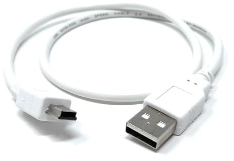 50cm Mini USB to USB 24AWG 2.0 Hi-Speed 2.0 A-Male to Mini-B 5pin Cable Power & Data Lead 1.6ft White