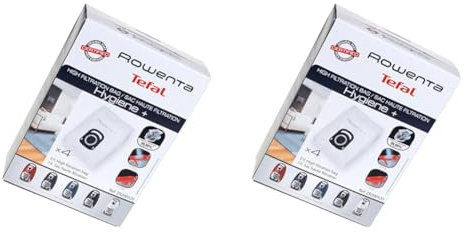 Rowenta ZR200520 High Filtration Bag Hygiene + OPTIMAL, 19.5 x 27.5 cm, 4 Count (Pack of 1) (Lot de 2)
