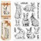 CHGCRAFT Klare Stempel Im Vintage Kaninchen Stil Osterthema Hintergrundstempel Hase Kaninchen Silikon Klare Stempelsiegel Für DIY Scrapbooking Fotoalbum Dekorative Karten Herstellung 4.33x6.3 Zoll