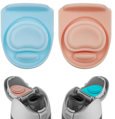 2pcs Replacement Stopper Compatible with Owala FreeSip 24oz 32oz, Water Bottle Top Lid Gasket Parts for Owala 19/24/32/40oz Water Bottle,Silicone Gasket Seal Bottle Cap Mouth Stopper Plug,Pink/Blue