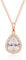 CERSLIMO Rose Gold Necklace for Women - 14K Rose Gold with White Diamond Teardrop Pendant Necklace, Dainty Jewellery Gifts for Girlfriend Wife Christmas Birthday Wedding Gifts for Bridesmaid