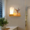 CRFASIBE Applique Murale en Bois, E27 Applique Murale Interieur, Rustique Lampe Murale en Verre pour Chambre à Coucher,Salon,Salle de Bain Noël Décorations(Style B)