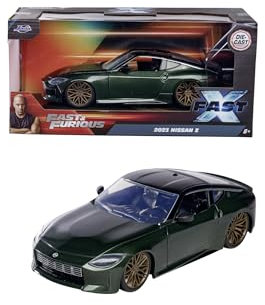 Jada Toys Fast and Furious Modellauto 2023 Nissan Z (grau) - Film-Auto aus Fast & Furious 10 mit Teilen zum Öffnen, Maßstab 1:24 (19 cm), für Fans & Sammler ab 8 Jahre