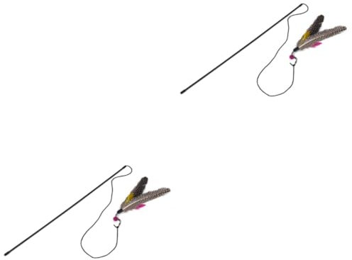 BESPORTBLE 2pcs Kitten Dangler Rod Bell Interactive Cat Teaser Toy for Playtime and Exercise Attachment Engaging Indoor Fun for Kittens and Cats