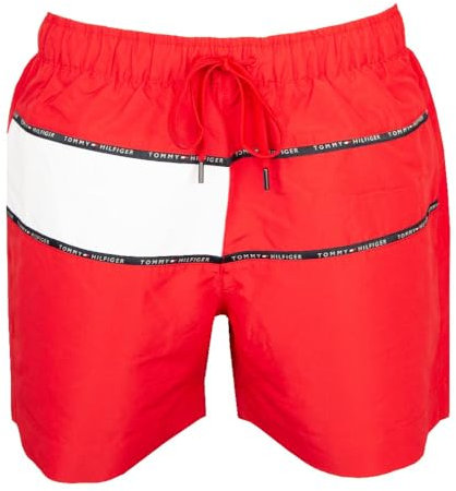 Tommy Hilfiger Boxer Uomo Mare Piscina Swimwear con Elastico in Vita e Coulisse Esterna Articolo XM0XM02890, XLG Primary Red, XXL