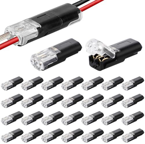 30 Stück Auto Kabelverbinder Wasserdicht 2 Polig,12V Stecker 2 pin,Kabel Steckverbinder,Schneller Kabelstecker Verbindungen 12V für 18-22 AWG Kabel Crimp,Steckverbindung Wire Connector für KFZ LKW