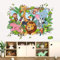 wondever Stickers Muraux 3D Animaux de la Jungle Feuilles Tropicales Autocollants Muraux Mural Stickers Safari Girafe Lion Singe pour Chambre Enfants Bébé Pépinière Salon