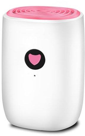 GMBAYUE Quiet Dehumidifier 30 Oz Water Tank, Portable Small Dehumidifier, Home Dehumidifier for Bedroom, Room, Bathroom, Rv, Closet with Auto-Off(Pink)