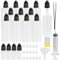RUACDIQ Flaschen, Tropfflasche 12x100ml+2x10ml Dropper Bottle Quetschflaschen mit Kindersicherung Deckel Inkl. Trichter Etiketten Transfer Pipette Spritzen und Pinzetten für Liquids
