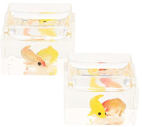 Abaodam 2 Stück Mini Goldfischglas Puppengriffe Meeres Marienkäfer Mini Schwamm Tierfutterspender Caddy Mini Vers Aquarium Dekoration Handseifenspender