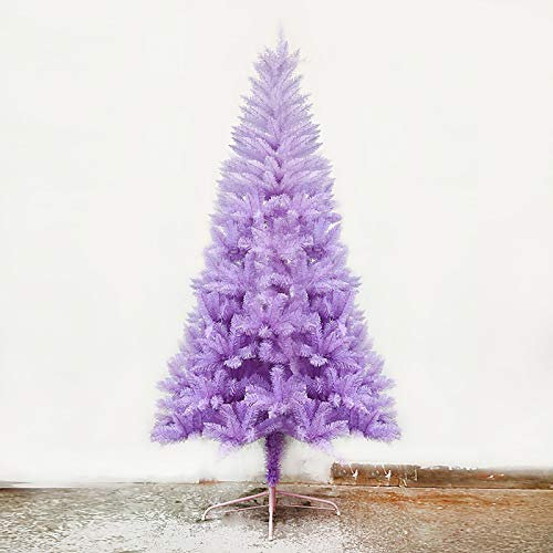 Árbol de Navidad de 4 pies, color morado degradado, sin luz, con soporte de metal, decoración tradicional para interiores