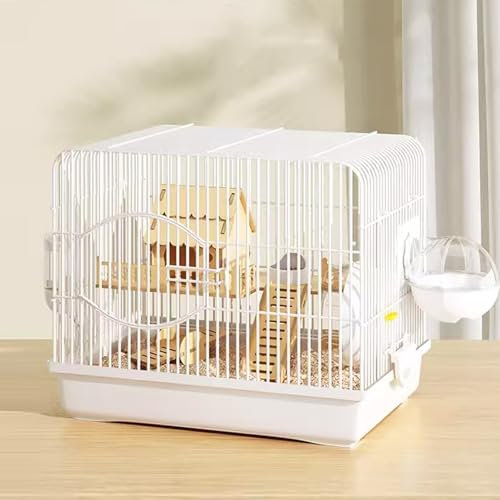 Hamsterkäfig mit Tablett-Design, leicht zu demontieren und zusammenzubauen, Kleintierhaus für Kaninchen, Frettchen, Chinchilla, Kleintierkäfig，White
