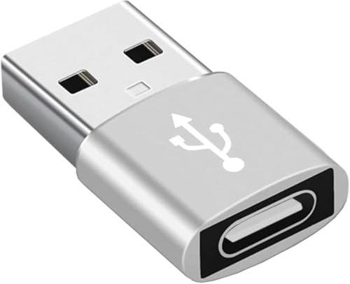 USB C Type C Fast Charger Adapter Plug For i-Phone 16 15 Pro Max ,PD 20W USB-C Type C Fast Car Charger Adapter Plug For Sam-sung S24,S23,S22 &More Usb c Female to USB A Male Cable Converter (Silver)