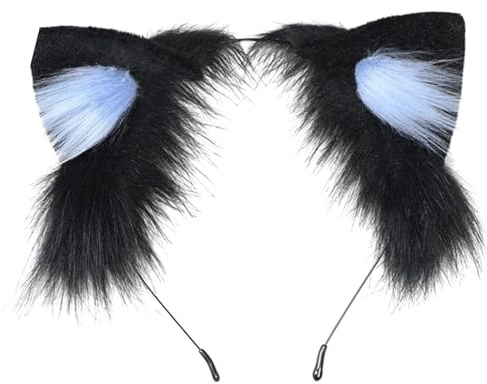 Ohrform Haarband Musik Festivals Anime Charakter Stirnband Erwachsene Plüsch Kopfschmuck Karneval Cosplay Requisiten Unisex Erwachsene Größe Make-up zum Waschen Gesicht Stirnbänder für Mädchen Party