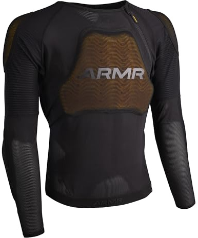 ARMR Armoured Base Layer ARMT2511 | 6-Piece Motorcycle CE Level 2 Protector Set Compression Stretch Fit Body Armour for Motorbike, Bike